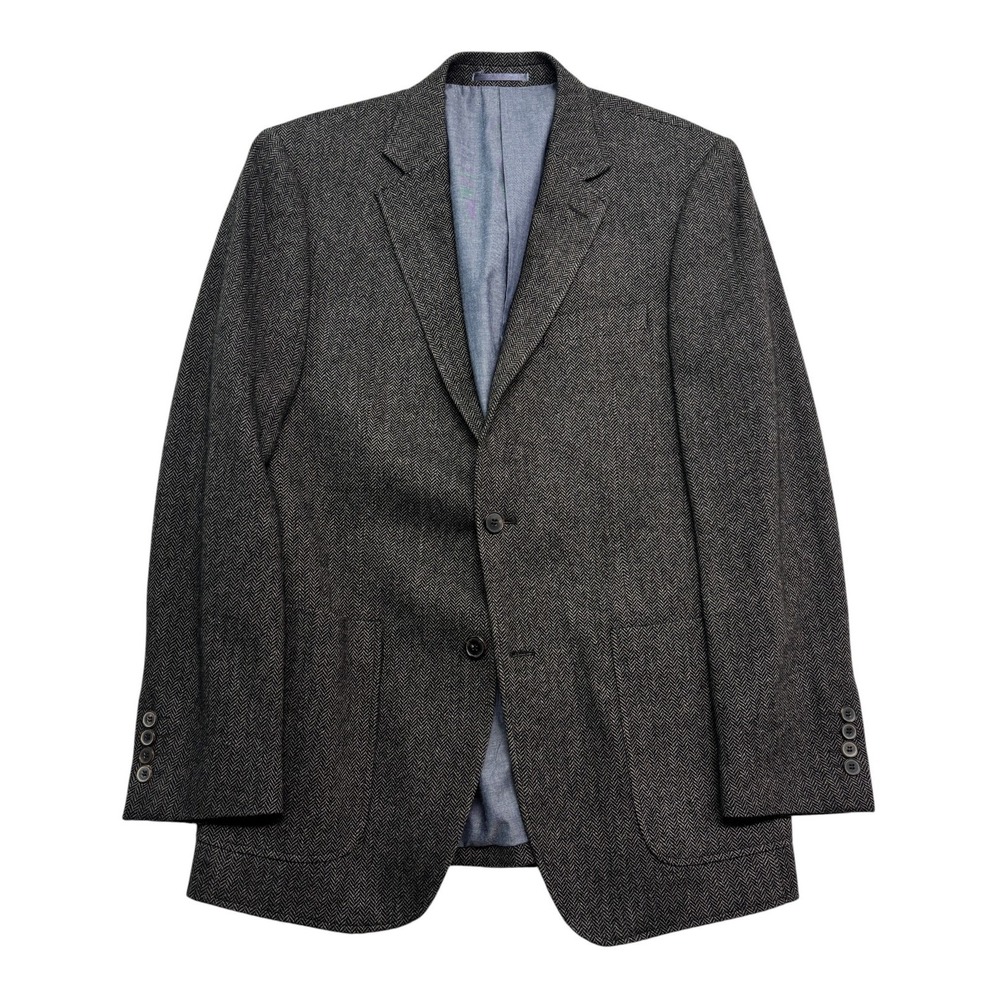 Austin Reed Medium 40R Gray Herringbone Tweed Blazer Jacket Sport Suit Coat Wool